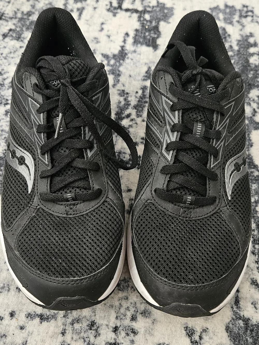 Saucony Men’s Black Athletic Running Shoes with Silver Accents